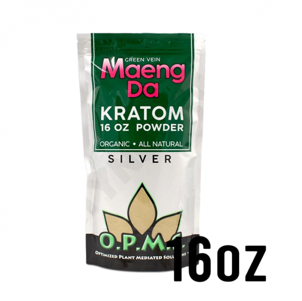 Silver Green Vein Maeng Da Kratom Powder By OPMS